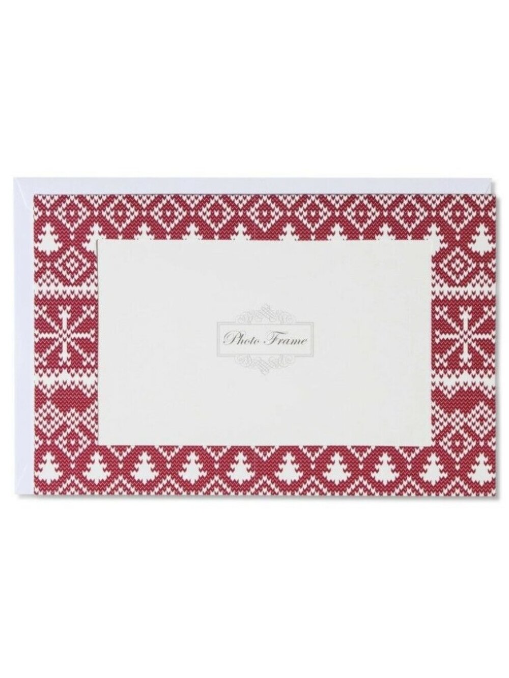 Carlton Cards Red Photo Merry Christmas Printed Cross Stitch Set 10 Envelopes